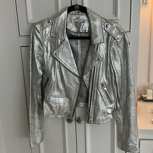 IRO silver leather jacket - worn once!